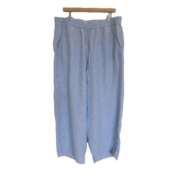 Anthropologie Pants - Anthropologie Calligraphie wide leg linen pants size XL